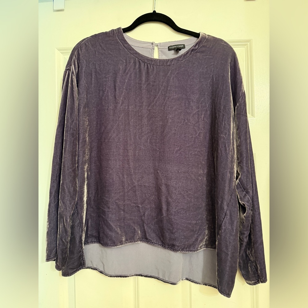 The EILEEN FISHER top in  silk velvet worn 1 time
Excellent condition. Boxy top